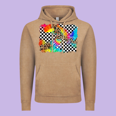 Race Leopard Tie Dye Background Vintage Hoodie Designed By Zillion Design Studio