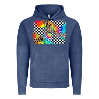 Vintage Denim race leopard tie dye background Vintage Hoodie - Zillion Design Studio