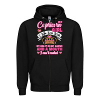 As A Capricorn Girl I Was Born With My Heart On My Sleeve And A Mouth Zipper Hoodie | Teevron