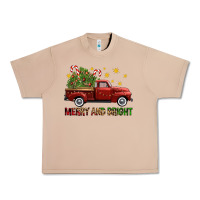 Burro Merry And Bright Christmas Trees Truck Urban Heavy Tee - FaDigitalArtStudio