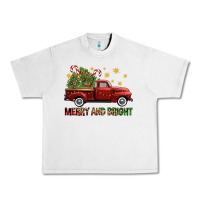 Lunar Rock Merry And Bright Christmas Trees Truck Urban Heavy Tee - FaDigitalArtStudio