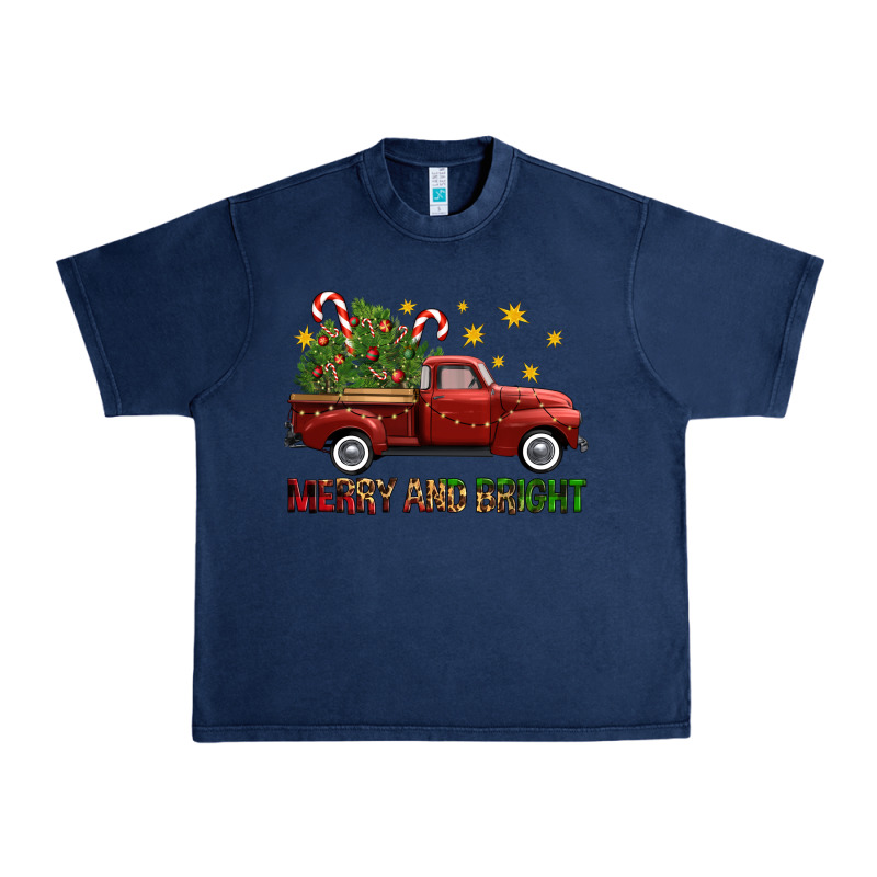 Merry And Bright Christmas Trees Truck Urban Heavy Tee by FaDigitalArtStudio | Teevron