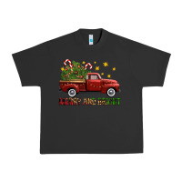 Pigment Black Merry And Bright Christmas Trees Truck Urban Heavy Tee - FaDigitalArtStudio