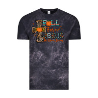 Cloud Black fall for jesus he never leaves Vintage Tee - CowhideDigitalArt
