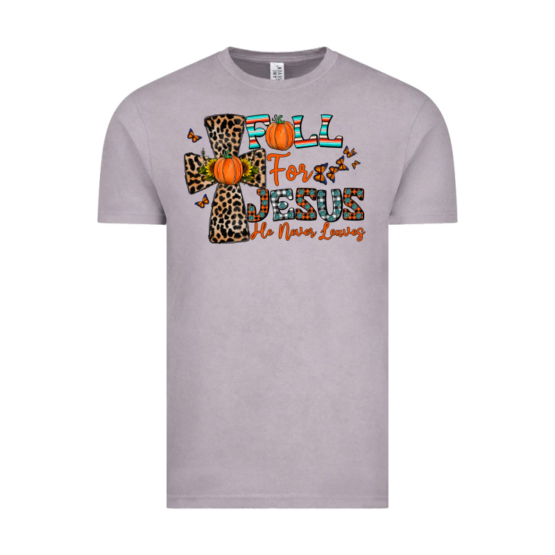 Fall For Jesus He Never Leaves Vintage Tee by CowhideDigitalArt | Teevron