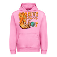 Fuchsia Pink Give Cancer the boot Kidney Cancer orange ribbon Urban Hoodie - NancyCooperArtShop