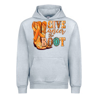 Heather Grey Give Cancer the boot Kidney Cancer orange ribbon Urban Hoodie - NancyCooperArtShop