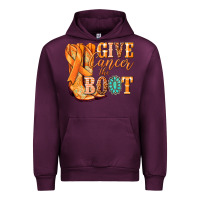 Mauve Wine Give Cancer the boot Kidney Cancer orange ribbon Urban Hoodie - NancyCooperArtShop