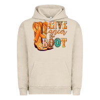Pigment French Oak Give Cancer the boot Kidney Cancer orange ribbon Urban Hoodie - NancyCooperArtShop