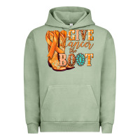 Pigment Oil Green Give Cancer the boot Kidney Cancer orange ribbon Urban Hoodie - NancyCooperArtShop