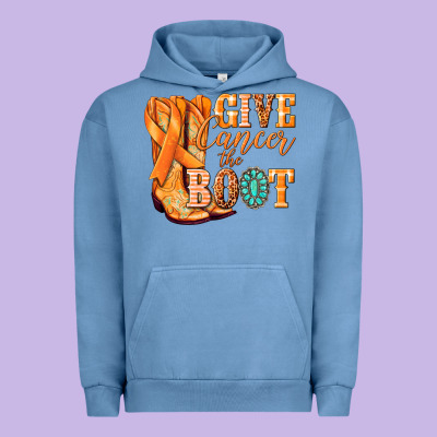 Give Cancer The Boot Kidney Cancer Orange Ribbon Urban Hoodie Designed By Nancycooperartshop