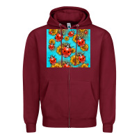 Burgundy Western Sunflowers Ladybug Zipper Hoodie - LillyAllenDesigns