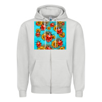 Dove Grey Western Sunflowers Ladybug Zipper Hoodie - LillyAllenDesigns