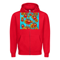 Red Western Sunflowers Ladybug Zipper Hoodie - LillyAllenDesigns