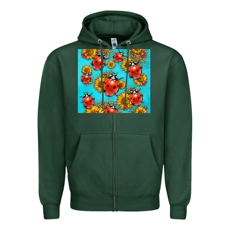 Western Sunflowers Ladybug Zipper Hoodie by LillyAllenDesigns | Teevron
