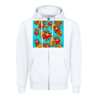 White Western Sunflowers Ladybug Zipper Hoodie - LillyAllenDesigns