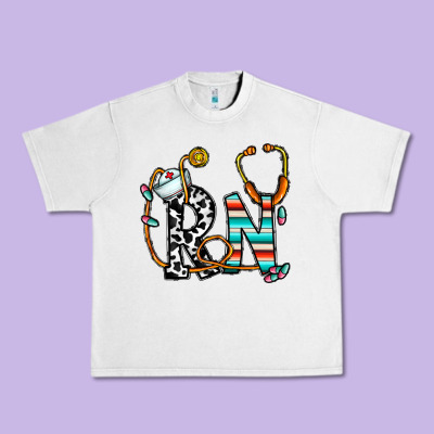Rn Nurse Urban Heavy Tee Designed By Cowhidedigitalart