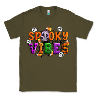 Army Green Spooky vibes Classic Tee - Artiststas