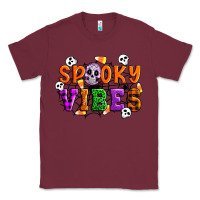 Burgundy Spooky vibes Classic Tee - Artiststas