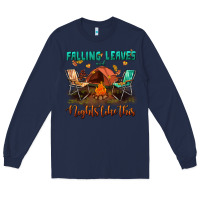 Navy falling leaves and nights like this Long Sleeve Tee - BundleAndBundleShop