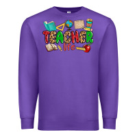 Purple teacher life Premium Sweatshirt - MaliasSmallBusiness