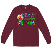 Burgundy just a girl who loves candy Long Sleeve Tee - AdoDesignShop