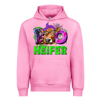 Fuchsia Pink Boo Heifer Cow Urban Hoodie - texasbilliewilder