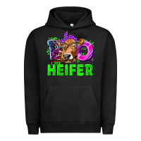 Pigment Black Boo Heifer Cow Urban Hoodie - texasbilliewilder