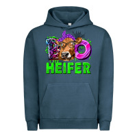 Pigment Midnight Navy Boo Heifer Cow Urban Hoodie - texasbilliewilder