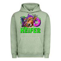 Pigment Oil Green Boo Heifer Cow Urban Hoodie - texasbilliewilder