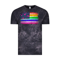 Cloud Black american flag and lgbt flag  background Vintage Tee - HRA Design Shop