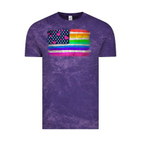 Cloud Purple american flag and lgbt flag  background Vintage Tee - HRA Design Shop