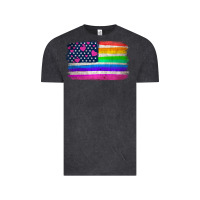 Vintage Black american flag and lgbt flag  background Vintage Tee - HRA Design Shop