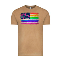 Vintage Camel american flag and lgbt flag  background Vintage Tee - HRA Design Shop