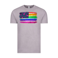 Vintage Zinc american flag and lgbt flag  background Vintage Tee - HRA Design Shop