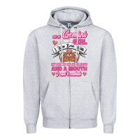 Heather Grey As A Gemini Girl I Was Born With My Heart On My Sleeve And A Mouth Zipper Hoodie - Jasminsmagicworld