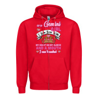 Red As A Gemini Girl I Was Born With My Heart On My Sleeve And A Mouth Zipper Hoodie - Jasminsmagicworld