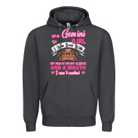 Smoke As A Gemini Girl I Was Born With My Heart On My Sleeve And A Mouth Zipper Hoodie - Jasminsmagicworld