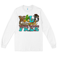 White wild and free with cactus Long Sleeve Tee - AdoDesignShop