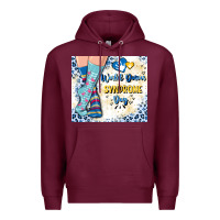 Burgundy world down syndrome day Premium Hoodie - Artiststas