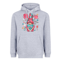 Heather Grey nurse with heart Heavyweight Hoodie - NancyCooperArtShop