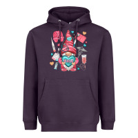 Plum nurse with heart Heavyweight Hoodie - NancyCooperArtShop