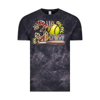 Cloud Black three up down softball Vintage Tee - RacoonDesign