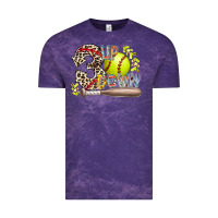 Cloud Purple three up down softball Vintage Tee - RacoonDesign
