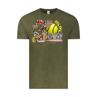 Vintage Olive three up down softball Vintage Tee - RacoonDesign