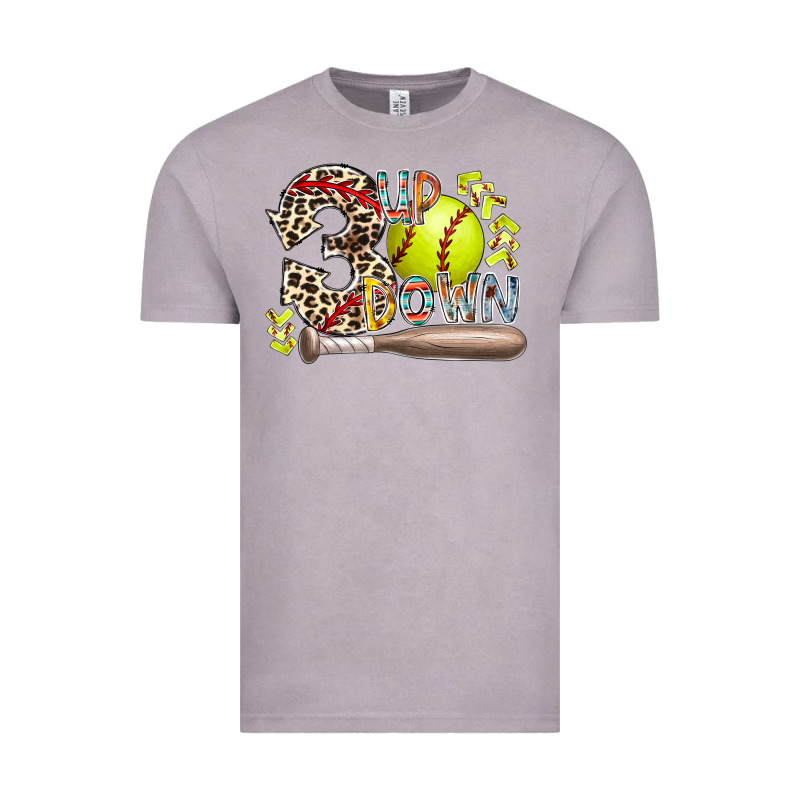 Three Up Down Softball Vintage Tee by RacoonDesign | Teevron
