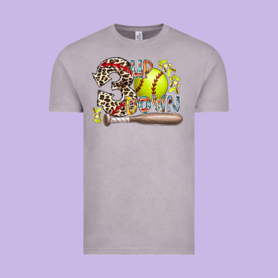 Three Up Down Softball Vintage Tee Designed By Racoondesign