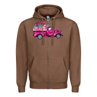 Chestnut valentine's day pink truck Zipper Hoodie - BarkalooDesign