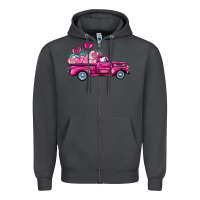 Smoke valentine's day pink truck Zipper Hoodie - BarkalooDesign