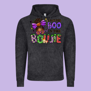 I Put The Boo In The Boujie Messy Bun Vintage Hoodie Designed By Texasbilliewilder